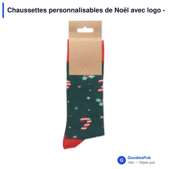 Chaussettes personnalisables de Noël avec logo - SOC MEDIUM - Image 4