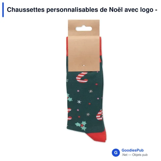 Chaussettes personnalisables de Noël avec logo - SOC MEDIUM - Image 5