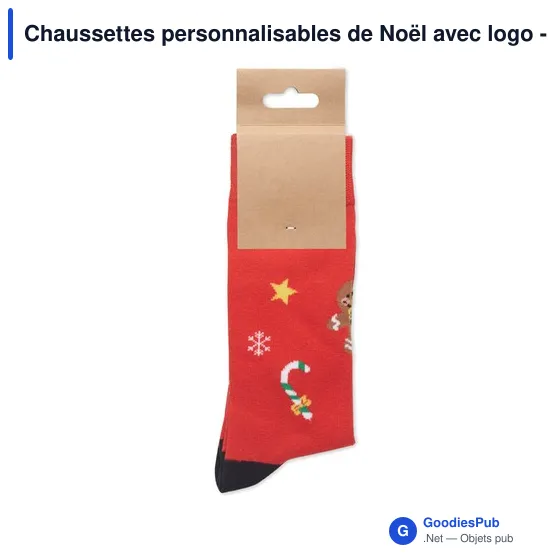 Chaussettes personnalisables de Noël avec logo - SOC MEDIUM - Image 7