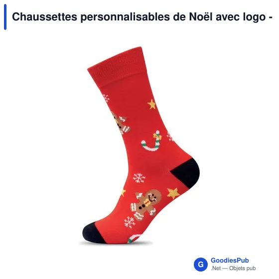Chaussettes personnalisables de Noël avec logo - SOC MEDIUM - Image 8