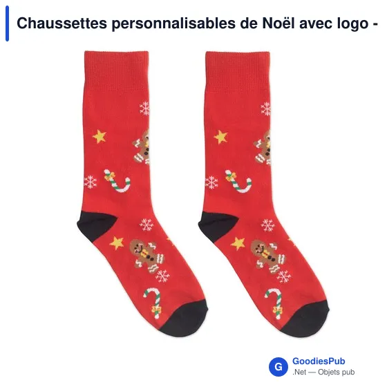 Chaussettes personnalisables de Noël avec logo - SOC MEDIUM - Image 9