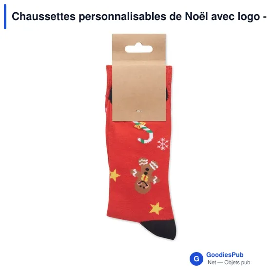 Chaussettes personnalisables de Noël avec logo - SOC MEDIUM - Image 10