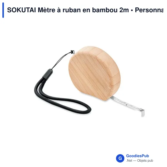SOKUTAI Mètre à ruban en bambou 2m - Image 1