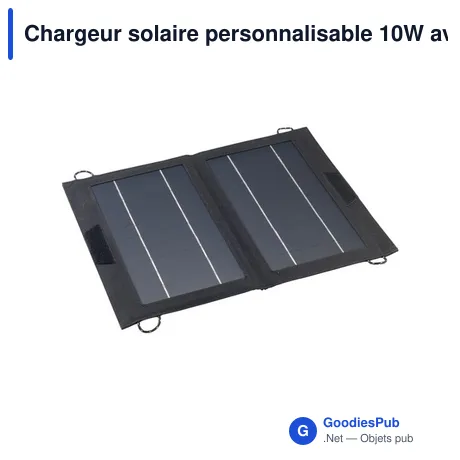 Chargeur solaire personnalisable 10W avec logo - Solar Panel RPET
