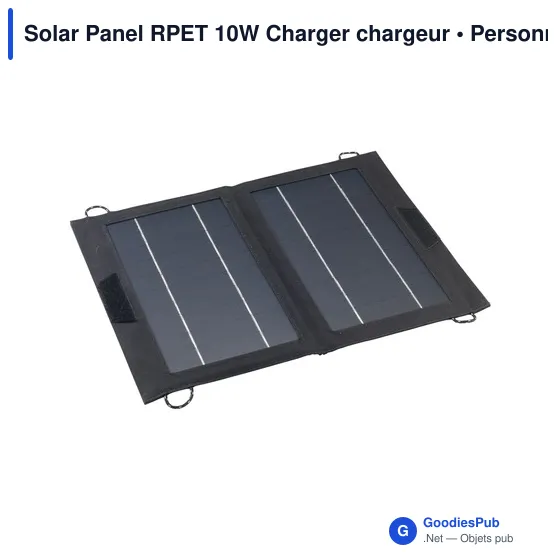 Chargeur solaire personnalisable 10W avec logo - Solar Panel RPET - Image 1