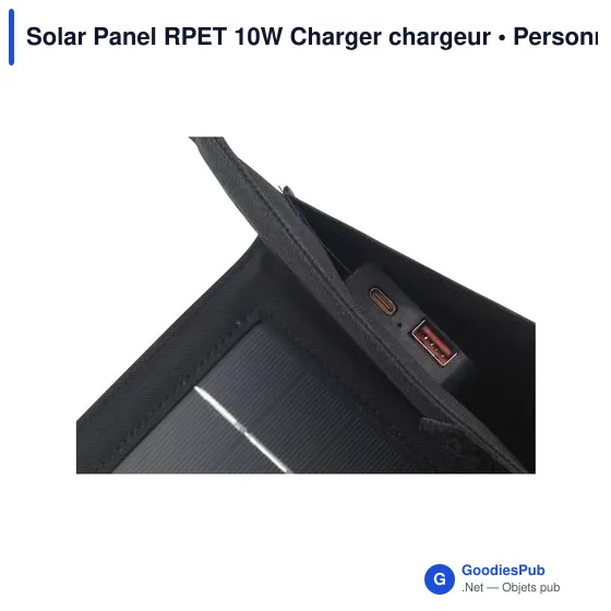 Chargeur solaire personnalisable 10W avec logo - Solar Panel RPET - Image 4