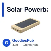 Chargeur externe personnalisable Solar Powerbank 8000+ avec logo - Miniature 2