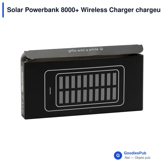 Chargeur externe personnalisable Solar Powerbank 8000+ avec logo - Image 11