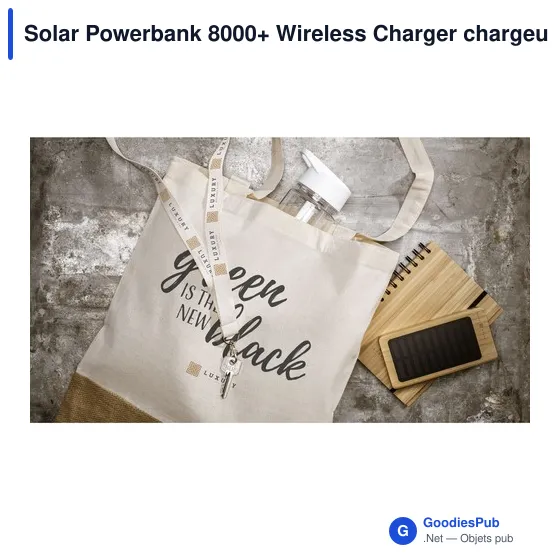 Chargeur externe personnalisable Solar Powerbank 8000+ avec logo - Image 12