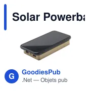 Chargeur externe personnalisable Solar Powerbank 8000+ avec logo - Miniature 3