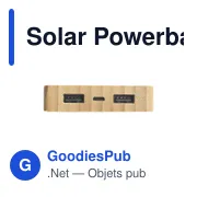 Chargeur externe personnalisable Solar Powerbank 8000+ avec logo - Miniature 5