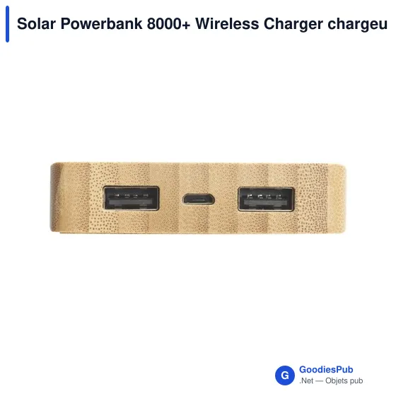 Chargeur externe personnalisable Solar Powerbank 8000+ avec logo - Image 5