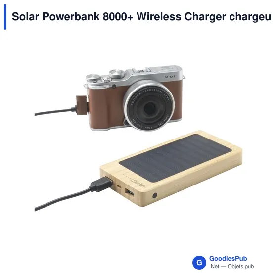 Chargeur externe personnalisable Solar Powerbank 8000+ avec logo - Image 8