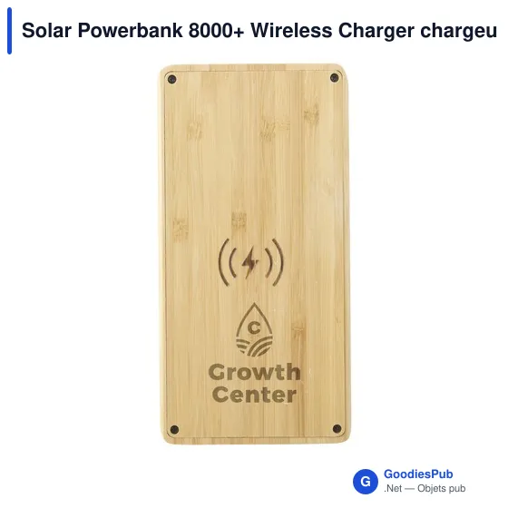 Chargeur externe personnalisable Solar Powerbank 8000+ avec logo - Image 9