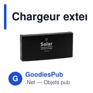 Chargeur externe personnalisable Solar Powerbank 8000+ avec logo - Miniature 10