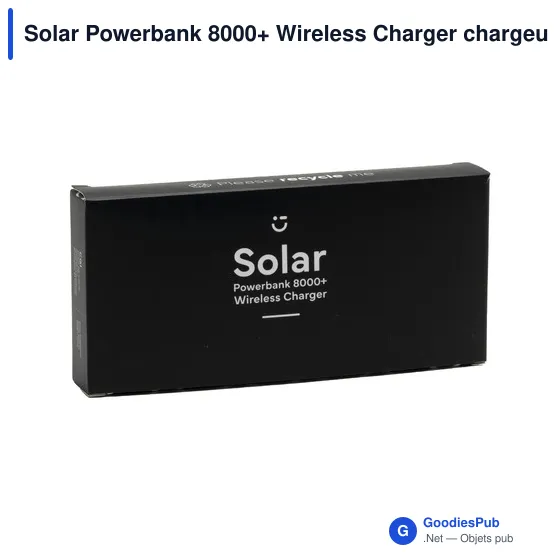 Chargeur externe personnalisable Solar Powerbank 8000+ avec logo - Image 10
