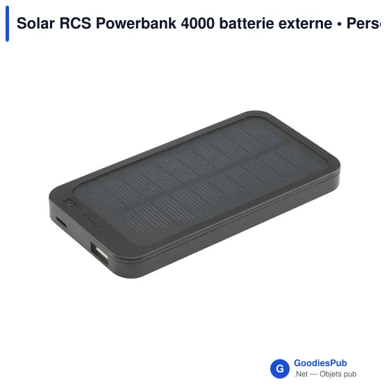 Batterie externe personnalisable Solar RCS Powerbank 4000 avec logo - Image 2
