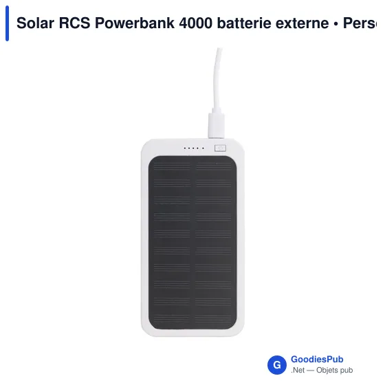 Batterie externe personnalisable Solar RCS Powerbank 4000 avec logo - Image 11