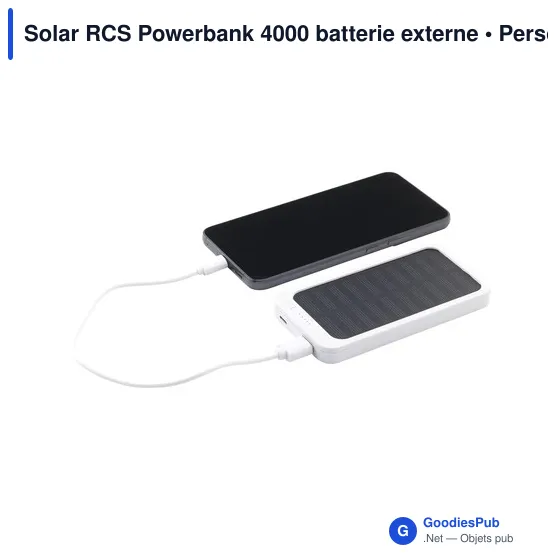 Batterie externe personnalisable Solar RCS Powerbank 4000 avec logo - Image 8