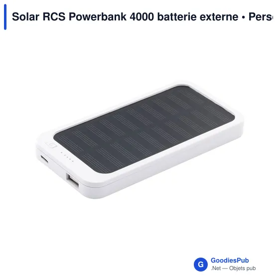 Batterie externe personnalisable Solar RCS Powerbank 4000 avec logo - Image 9
