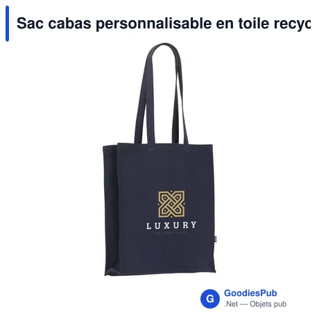 Sac cabas personnalisable en toile recyclée avec logo - Solid Bag Colour GRS