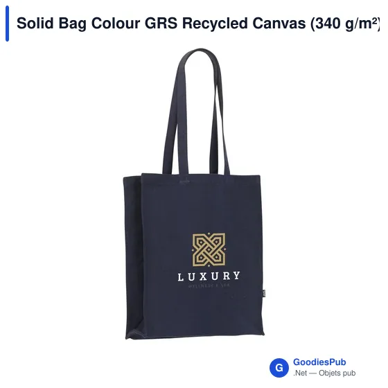 Sac cabas personnalisable en toile recyclée avec logo - Solid Bag Colour GRS - Image 1