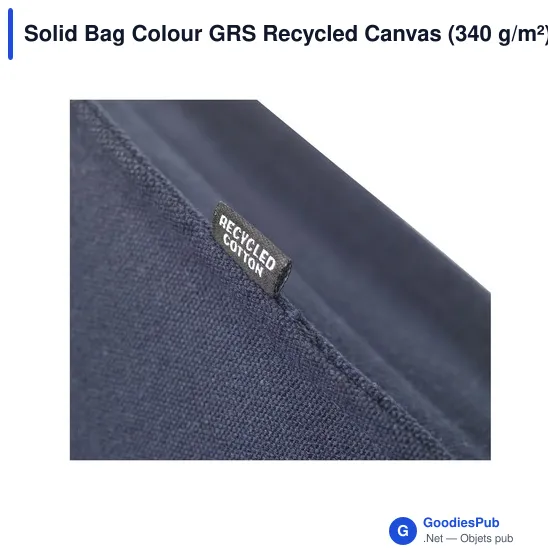 Sac cabas personnalisable en toile recyclée avec logo - Solid Bag Colour GRS - Image 2