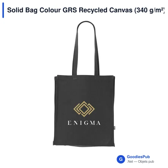 Sac cabas personnalisable en toile recyclée avec logo - Solid Bag Colour GRS - Image 11