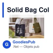 Sac cabas personnalisable en toile recyclée avec logo - Solid Bag Colour GRS - Miniature 3