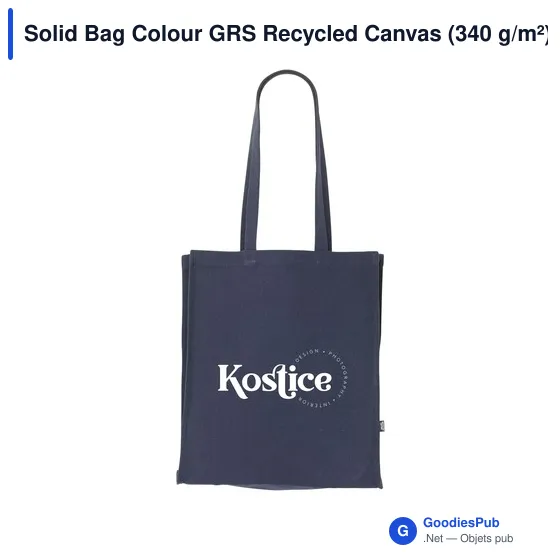 Sac cabas personnalisable en toile recyclée avec logo - Solid Bag Colour GRS - Image 4