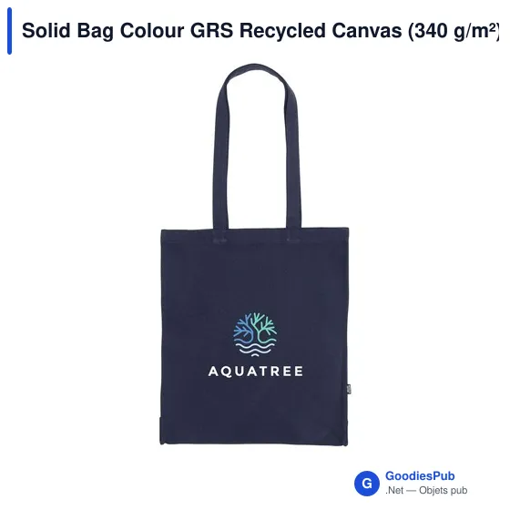 Sac cabas personnalisable en toile recyclée avec logo - Solid Bag Colour GRS - Image 5