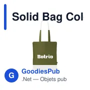 Sac cabas personnalisable en toile recyclée avec logo - Solid Bag Colour GRS - Miniature 6