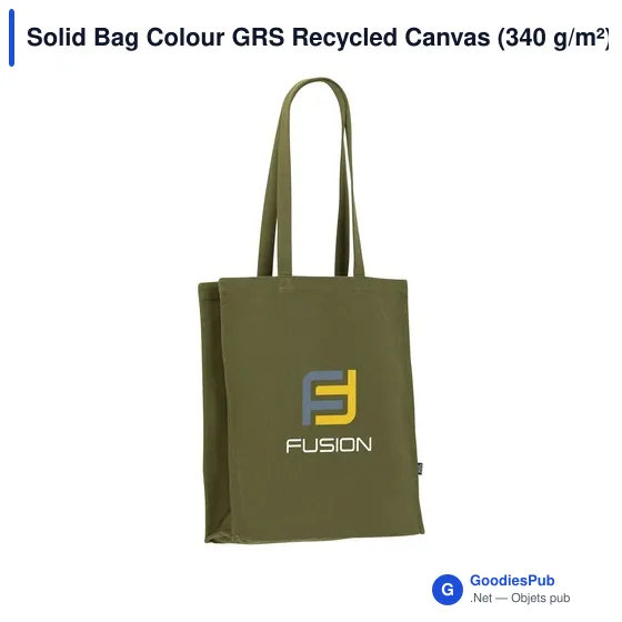 Sac cabas personnalisable en toile recyclée avec logo - Solid Bag Colour GRS - Image 7