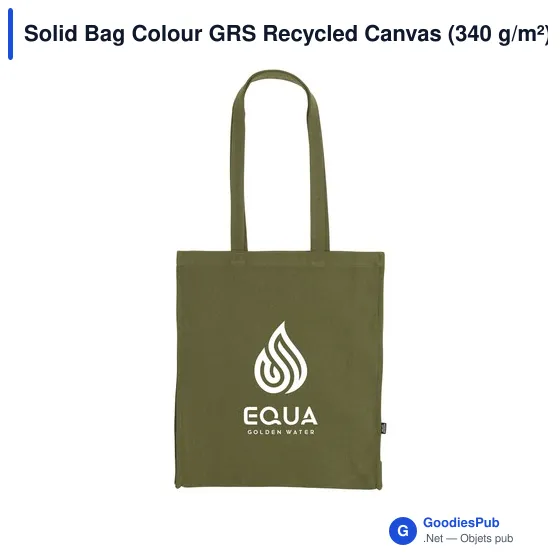 Sac cabas personnalisable en toile recyclée avec logo - Solid Bag Colour GRS - Image 10