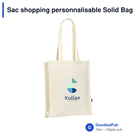 Sac shopping personnalisable Solid Bag GRS Recycled Canvas avec logo