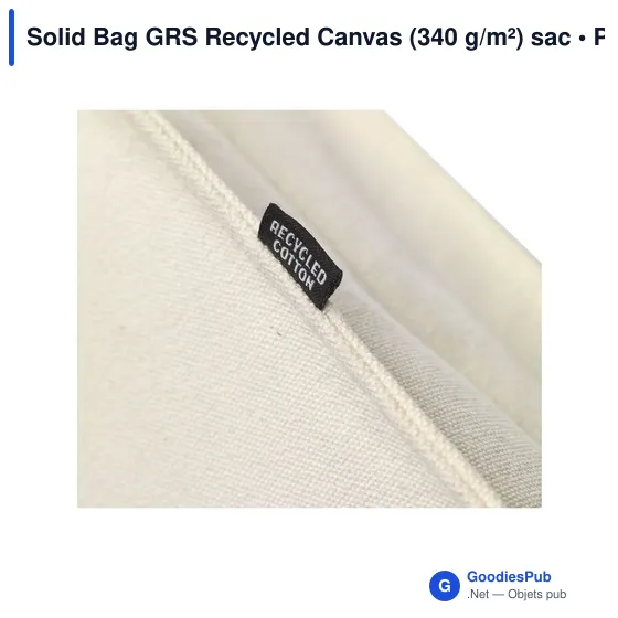 Sac shopping personnalisable Solid Bag GRS Recycled Canvas avec logo - Image 2