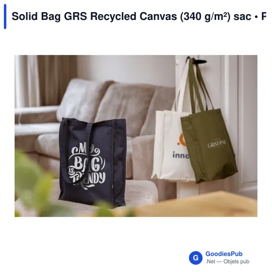 Sac shopping personnalisable Solid Bag GRS Recycled Canvas avec logo - Image 3