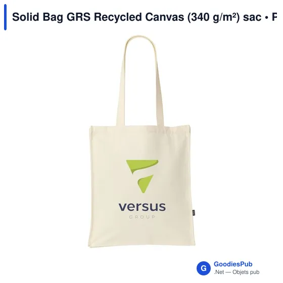 Sac shopping personnalisable Solid Bag GRS Recycled Canvas avec logo - Image 4