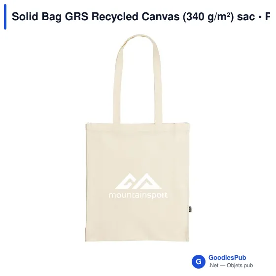 Sac shopping personnalisable Solid Bag GRS Recycled Canvas avec logo - Image 5