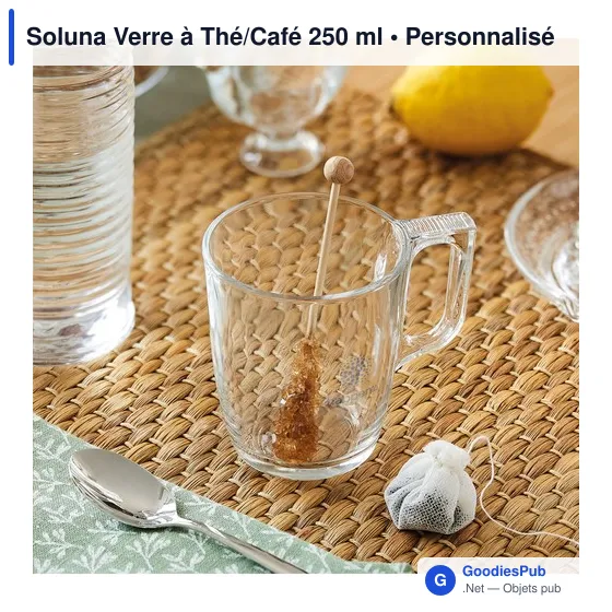 Verre à Thé/Café personnalisable avec logo - Soluna 250 ml - Image 2