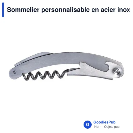 Sommelier personnalisable en acier inoxydable avec logo - Dana