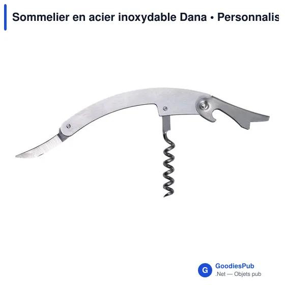 Sommelier personnalisable en acier inoxydable avec logo - Dana - Image 2