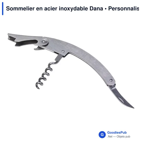 Sommelier personnalisable en acier inoxydable avec logo - Dana - Image 3
