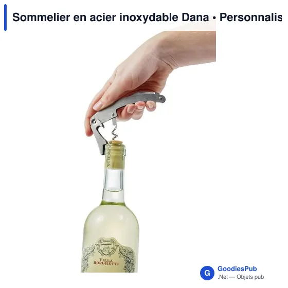 Sommelier personnalisable en acier inoxydable avec logo - Dana - Image 4
