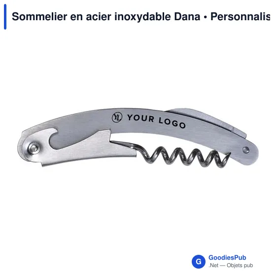 Sommelier personnalisable en acier inoxydable avec logo - Dana - Image 5