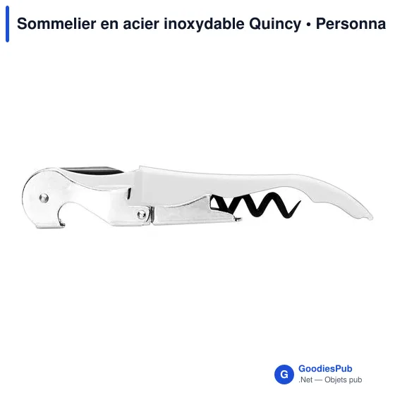 Sommelier en acier inoxydable personnalisable avec logo - Quincy - Image 5