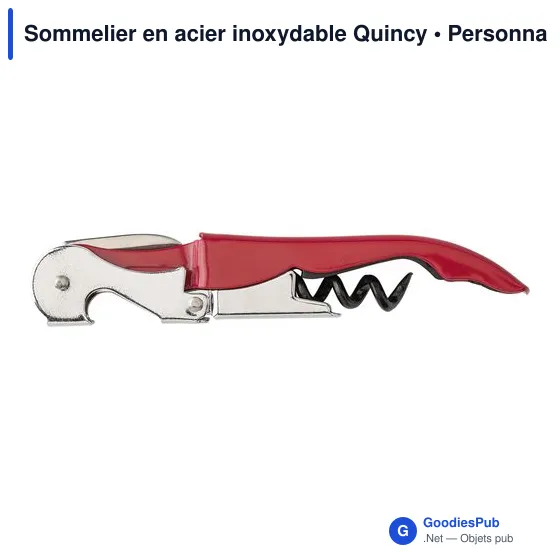 Sommelier en acier inoxydable personnalisable avec logo - Quincy - Image 9