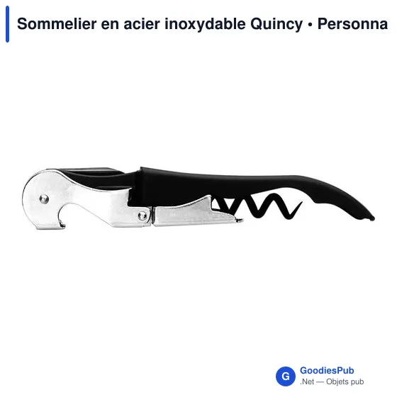 Sommelier en acier inoxydable personnalisable avec logo - Quincy - Image 10
