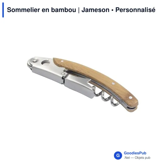 Sommelier en bambou personnalisable avec logo - Jameson - Image 1