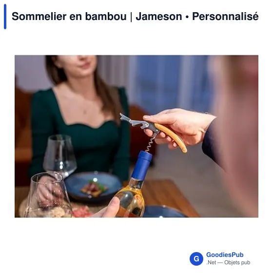 Sommelier en bambou personnalisable avec logo - Jameson - Image 2